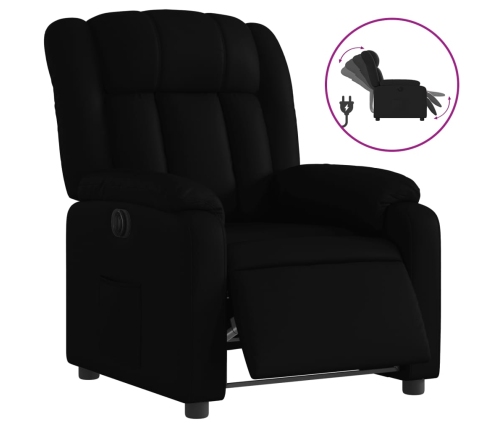 Sillón reclinable eléctrico de cuero sintético negro