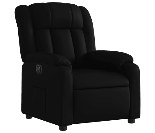 Sillón reclinable eléctrico de cuero sintético negro