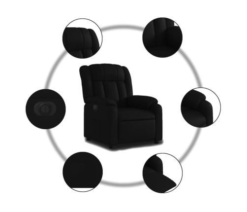 Sillón reclinable eléctrico de cuero sintético negro