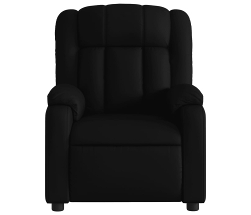 Sillón reclinable eléctrico de cuero sintético negro