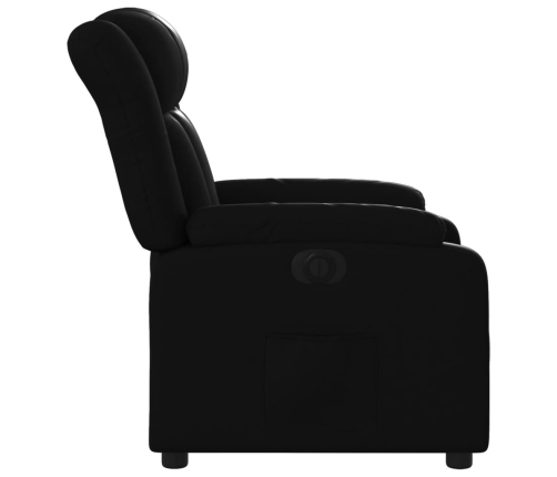 Sillón reclinable eléctrico de cuero sintético negro