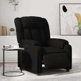 Sillón reclinable eléctrico de cuero sintético negro