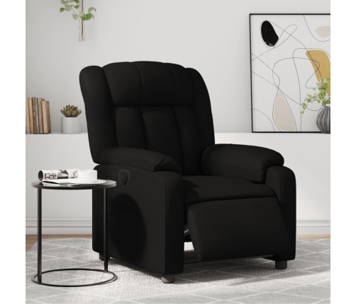 Sillón reclinable eléctrico de cuero sintético negro