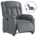 Sillón reclinable eléctrico de cuero sintético gris