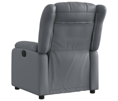 Sillón reclinable eléctrico de cuero sintético gris