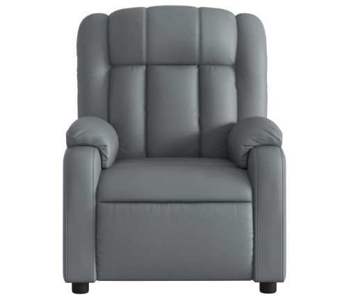 Sillón reclinable eléctrico de cuero sintético gris