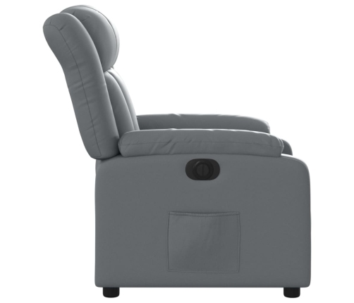 Sillón reclinable eléctrico de cuero sintético gris