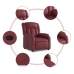 Sillón reclinable eléctrico de cuero sintético rojo tinto