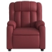 Sillón reclinable eléctrico de cuero sintético rojo tinto