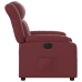 Sillón reclinable eléctrico de cuero sintético rojo tinto