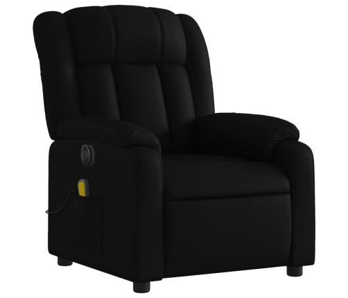 Sillón de masaje reclinable eléctrico cuero sintético negro