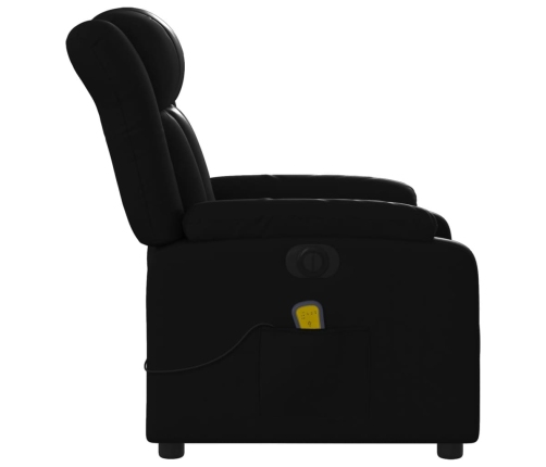 Sillón de masaje reclinable eléctrico cuero sintético negro