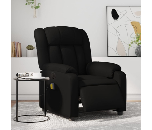 Sillón de masaje reclinable eléctrico cuero sintético negro