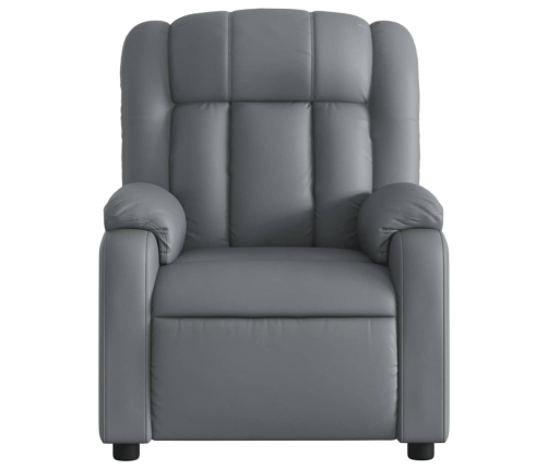 Sillón de masaje reclinable eléctrico cuero sintético gris