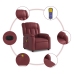 Sillón masaje reclinable eléctrico cuero sintético rojo tinto