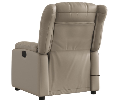 Sillón reclinable de masaje eléctrico cuero sintético capuchino