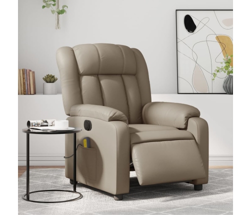 Sillón reclinable de masaje eléctrico cuero sintético capuchino