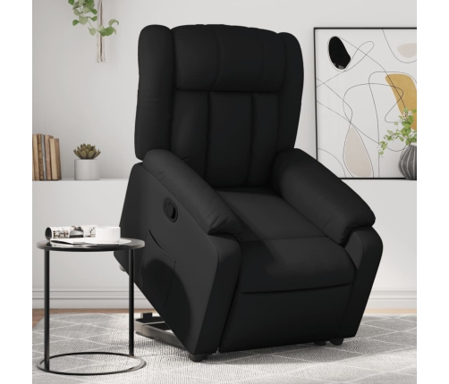 Sillón reclinable elevable cuero artificial negro