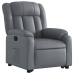 Sillón reclinable elevable cuero artificial gris