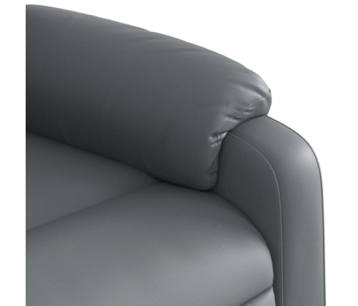 Sillón reclinable elevable cuero artificial gris