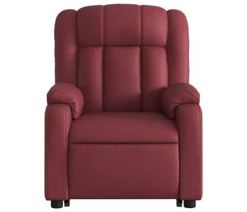 Sillón reclinable elevable cuero artificial rojo tinto