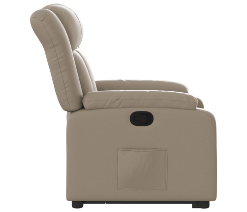 Sillón reclinable elevable cuero artificial color capuchino