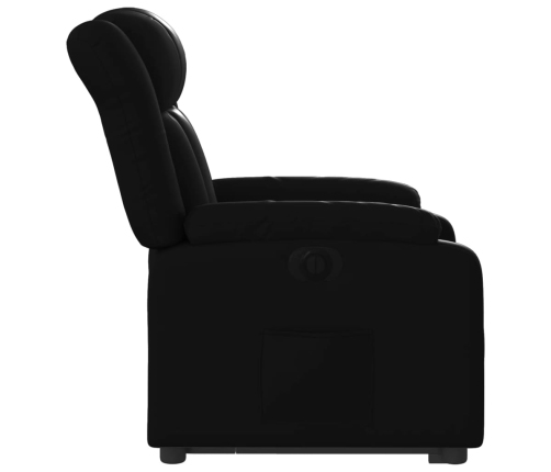 Sillón reclinable elevable eléctrico de cuero sintético negro