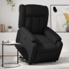 Sillón reclinable elevable eléctrico de cuero sintético negro