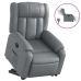 Sillón reclinable elevable eléctrico de cuero sintético gris