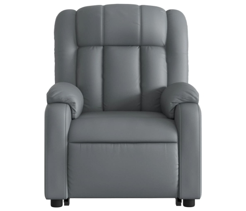 Sillón reclinable elevable eléctrico de cuero sintético gris