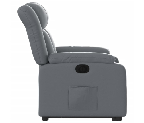 Sillón reclinable elevable eléctrico de cuero sintético gris