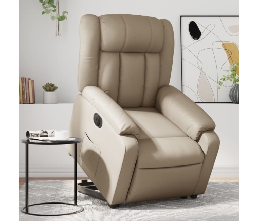 Sillón elevable eléctrico cuero artificial capuchino