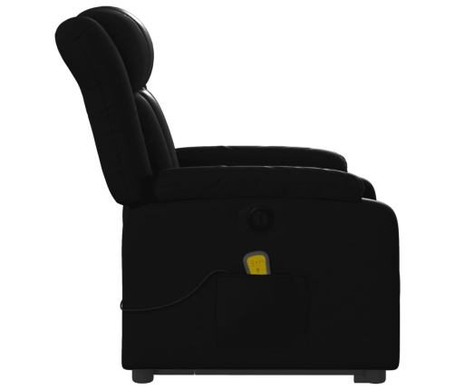 Sillón de masaje elevable eléctrico cuero sintético negro