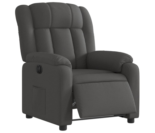 Sillón reclinable eléctrico de tela gris oscuro