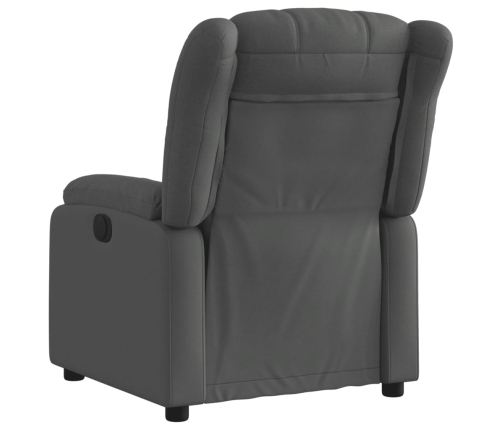 Sillón reclinable eléctrico de tela gris oscuro