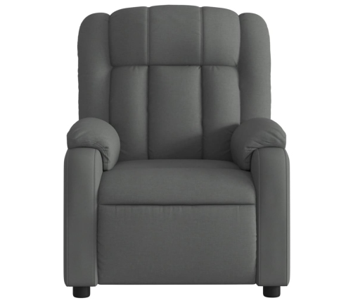 Sillón reclinable eléctrico de tela gris oscuro