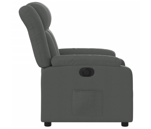 Sillón reclinable eléctrico de tela gris oscuro