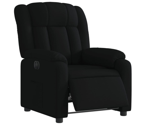 Sillón reclinable eléctrico de tela negro