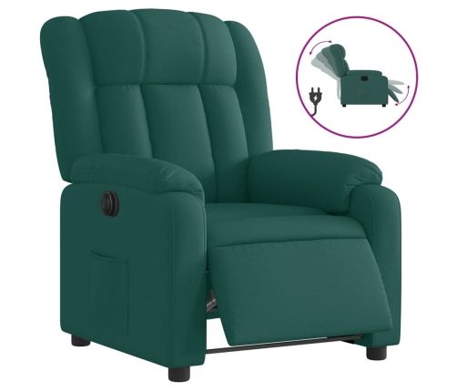 Sillón reclinable eléctrico tela verde oscuro