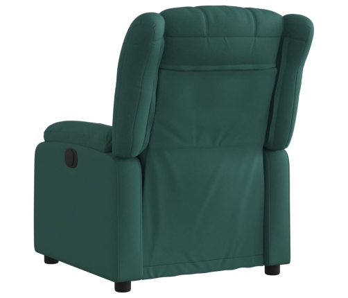 Sillón reclinable eléctrico tela verde oscuro