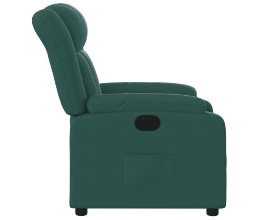 Sillón reclinable eléctrico tela verde oscuro