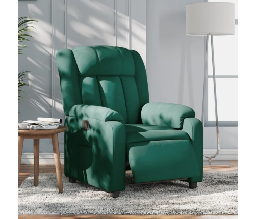 Sillón reclinable eléctrico tela verde oscuro