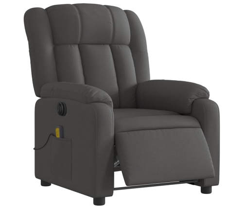 Sillón reclinable de masaje eléctrico tela gris oscuro