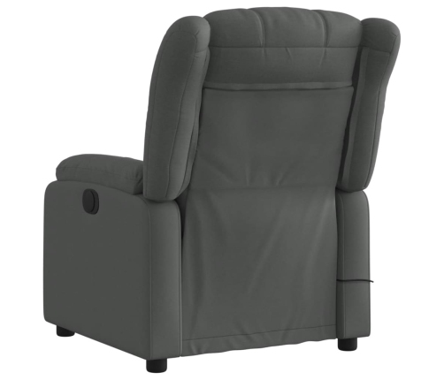 Sillón reclinable de masaje eléctrico tela gris oscuro