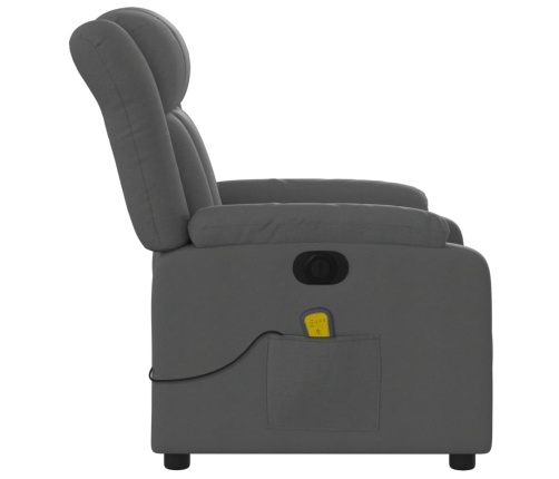 Sillón reclinable de masaje eléctrico tela gris oscuro