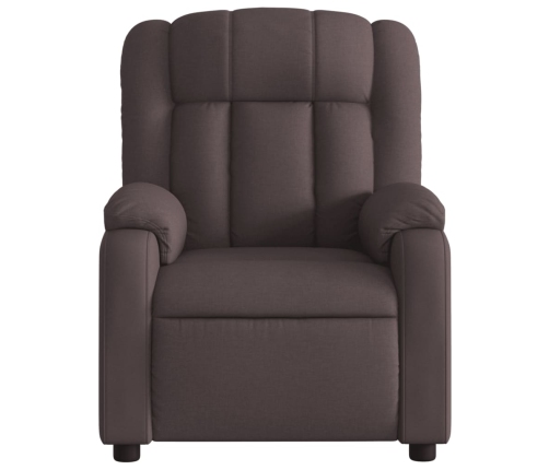 Sillón reclinable de masaje eléctrico tela marrón oscuro