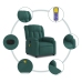 Sillón reclinable de masaje eléctrico tela verde oscuro