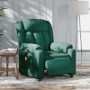 Sillón reclinable de masaje eléctrico tela verde oscuro