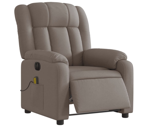 Sillón reclinable de masaje eléctrico tela gris taupe