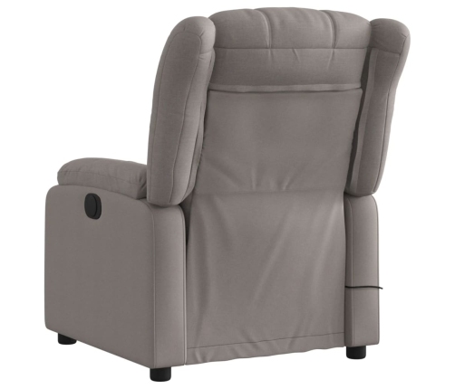 Sillón reclinable de masaje eléctrico tela gris taupe